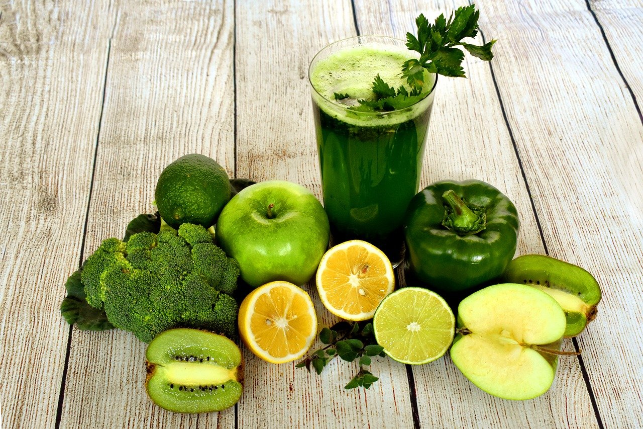 green vegetables fruits